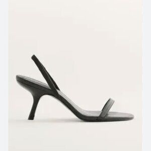 The Reformation / Glena Strappy Heeled Leather Sandals / Black / Women's Size 9